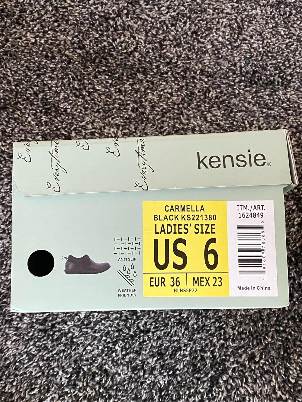 Kensie Black Ladies Waterproof Slip-On Rain & Snow Clog Size 6 Carmella